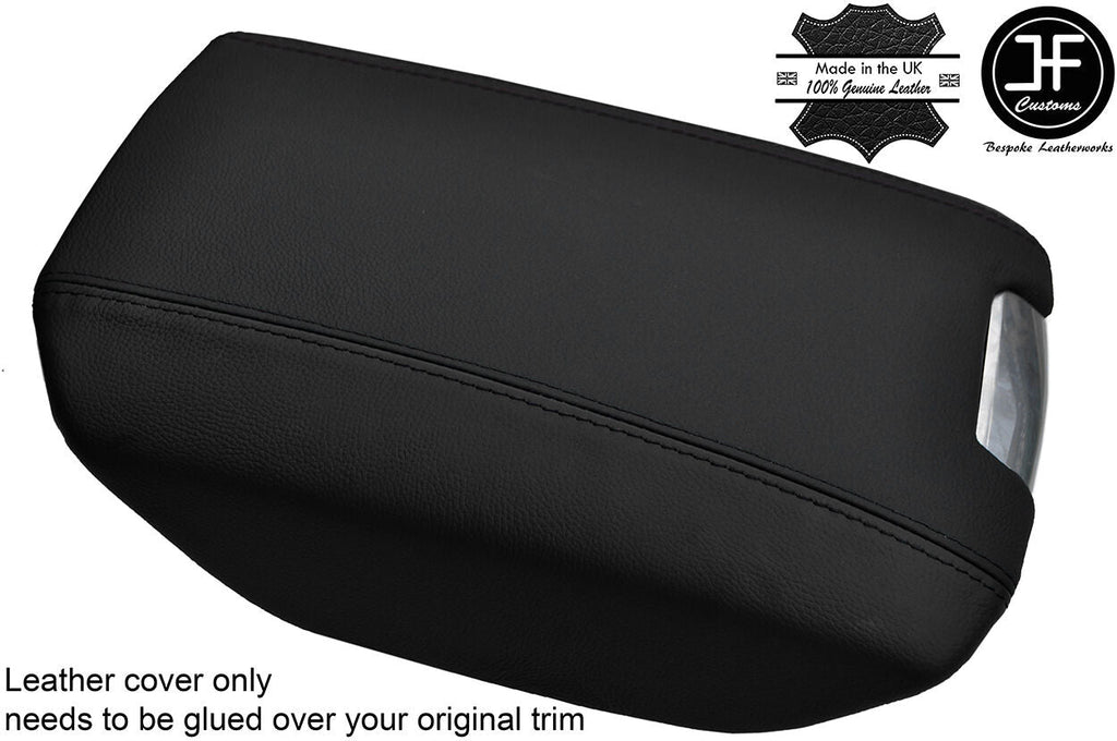 BLACK & BLACK ARMREST LID REAL LEATHER COVER FITS PORSCHE CAYENNE 92A 2011-2016