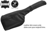 BLACK STITCH LEATHER HANDBRAKE GAITER+HANDLE COVER FITS DEFENDER 90 110 STYLE 2