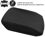 BLACK STITCH TOP GRAIN LEATHER ARMREST LID COVER FOR VW T-ROC 2018-2020