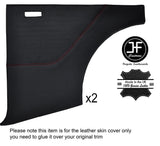 RED STITCHING 2X REAR DOOR CARD LEATHER COVER FITS FORD ANGLIA 105E 123E