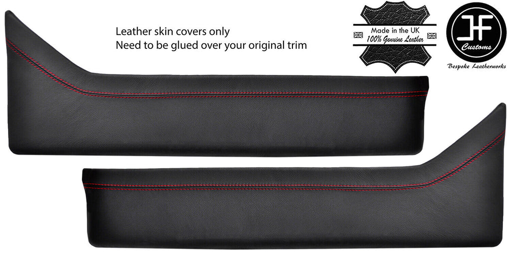 RED STITCH 2X DOOR POCKET TRIM LEATHER COVERS FITS ROVER P5 V8 SALOON CUSTOM NEW