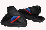 FITS BMW E36 E46 LEATHER SET GEARS STICK HANDBRAKE GAITERS CUSTOM NEW MADE IN UK