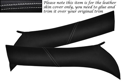 WHITE STITCH FITS ALFA ROMEO GTV SPIDER 916 95-05 2X WINDSCREEN PILLAR COVERS