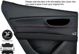 RED STICH 2X REAR DOOR CARD TRIM LEATHER COVERS FITS SEAT LEON 2013-16 5 DOOR