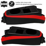 BLACK RED CENTRE CONSOLE TRIM LEATHER COVER FITS MITSUBISHI LANCER EVO 7 8 9