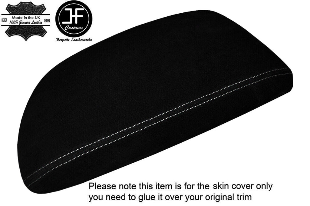 WHITE STITCH REAL SUEDE ARMREST LID COVER FITS BMW 1 SERIES F20 F21 2010-2017