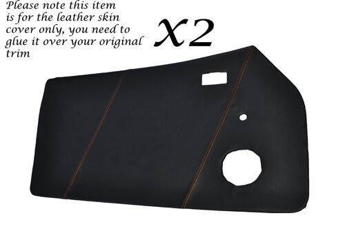 YELLOW STITCHING 2X FRONT DOOR CARDS SKIN COVERS FITS FORD CAPRI MK1 CUSTOM NEW