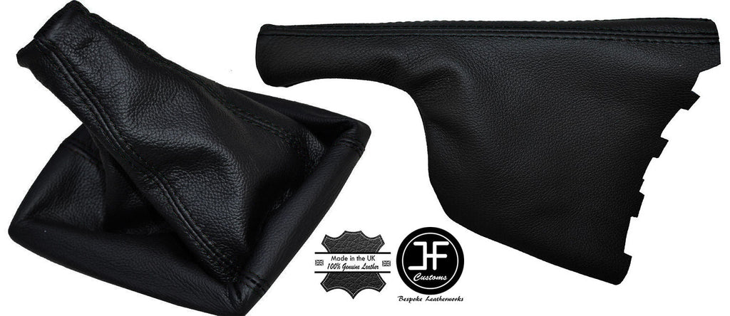 BLACK STITCHING LEATHER GEAR & HANDBRAKE GAITERS FITS SAAB 95 9-5 1997-2010