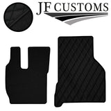 BLACK DIAMOND STITCH VINYL 4XTAILORED FLOOR CARPET FOR VOLVO FH13 12-20  JF1