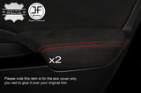 RED STITCHING 2X REAR DOOR ARMREST SUEDE COVERS FITS HONDA CRV 2012-2016