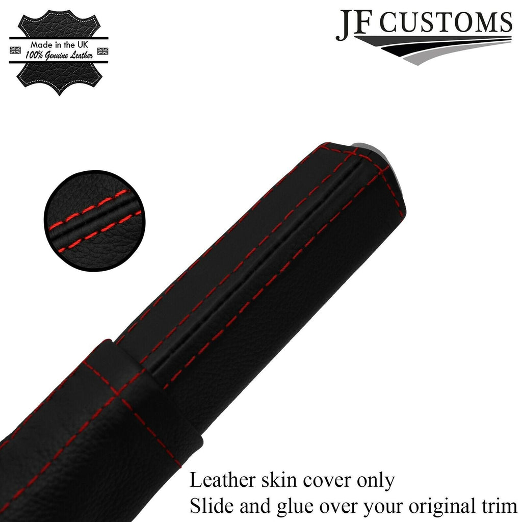 RED STITCH LEATHER HANDBRAKE HANDLE COVERS FOR VAUXHALL VIVARO 2019-2022