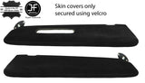 BLACK STITCH 2X SUN VISORS REAL SUEDE COVERS FOR BMW E30 81-92 COUPE CUSTOM NEW