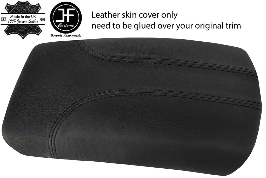 BLACK & BLACK ARMREST LID TOP GRAIN LEATHER COVER FITS NISSAN QASHQAI J11 17-18