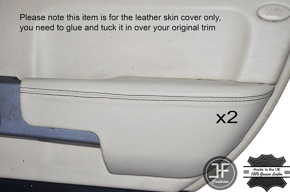 BLACK STITCH 2X REAR DOOR ARMREST MAGNOLIA COVERS FITS RANGE ROVER VOGUE L322