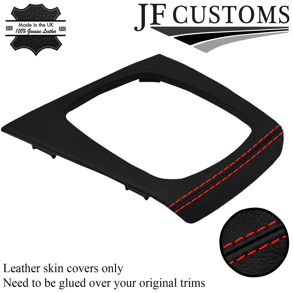 RED ITALIAN LEATHER GEAR SURROUND COVER FOR SKODA SUPERB MK1 01-08 CUSTOM NEW