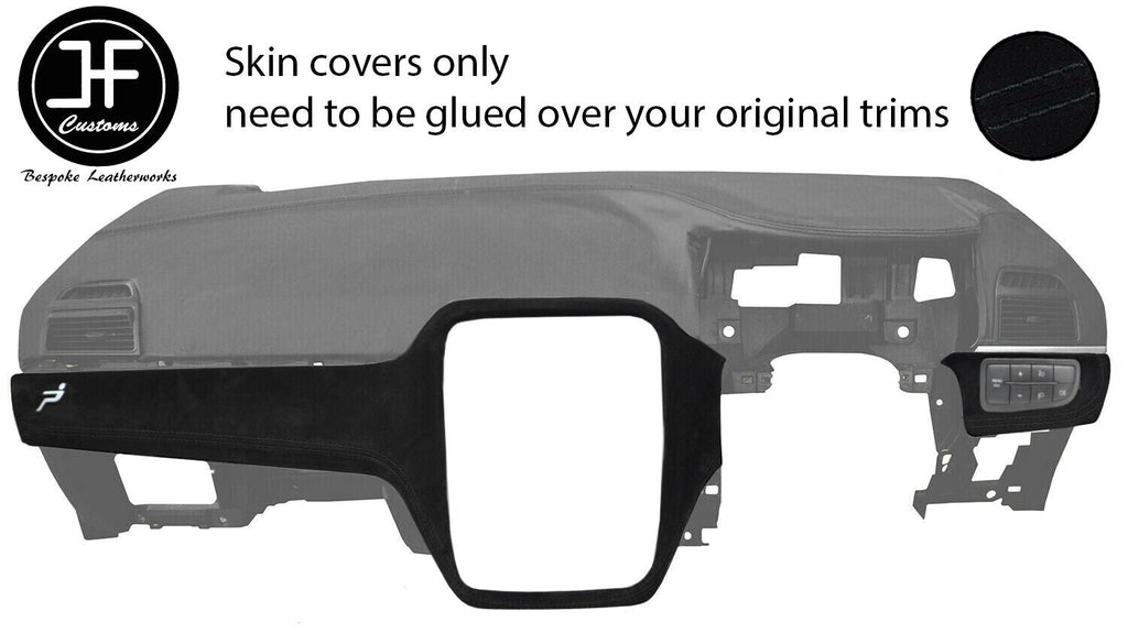 BLACK STITCH 2 PIECE DASH KIT TRIM SUEDE COVERS FITS FIAT GRANDE PUNTO 06-10