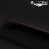 D RED STITCH 2X FRONT FULL DOOR CARD LEATHER COVERS FOR FORD ESCORT MK4 5 DOOR