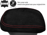 RED  STITCHING ARMREST LID REAL SUEDE COVER FITS KIA SOUL 2009-2013 CUSTOM NEW