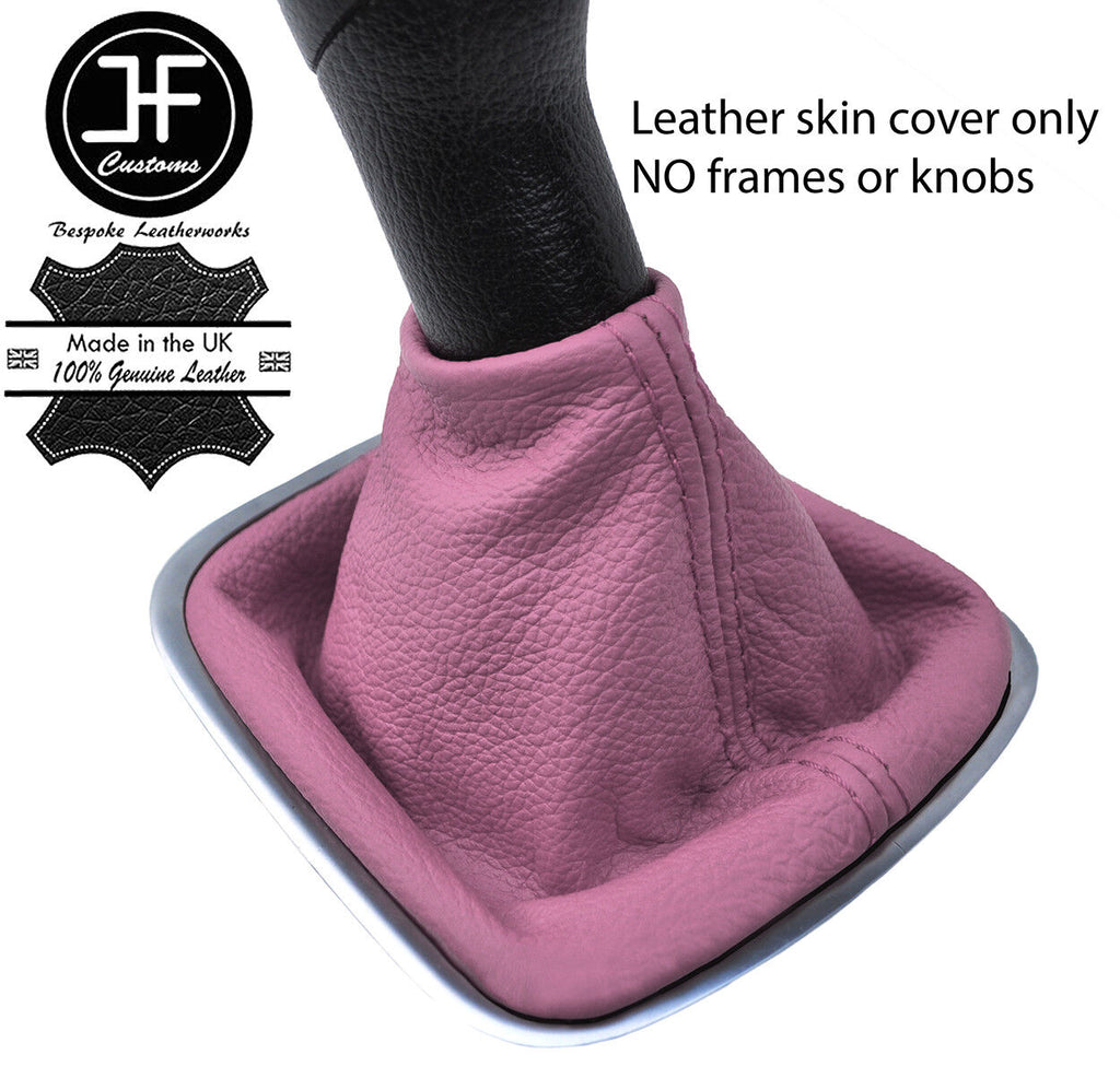 PINK TOP GRAIN REAL LEATHER MANUAL GEAR GAITER FITS VW POLO 6R 2009-2016