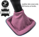 PINK TOP GRAIN REAL LEATHER MANUAL GEAR GAITER FITS VW POLO 6R 2009-2016