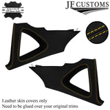 YELLOW STITCH ITALIAN LEATHER PILLAR KIT COVERS FITS SEAT LEON MK2 1P 05-12