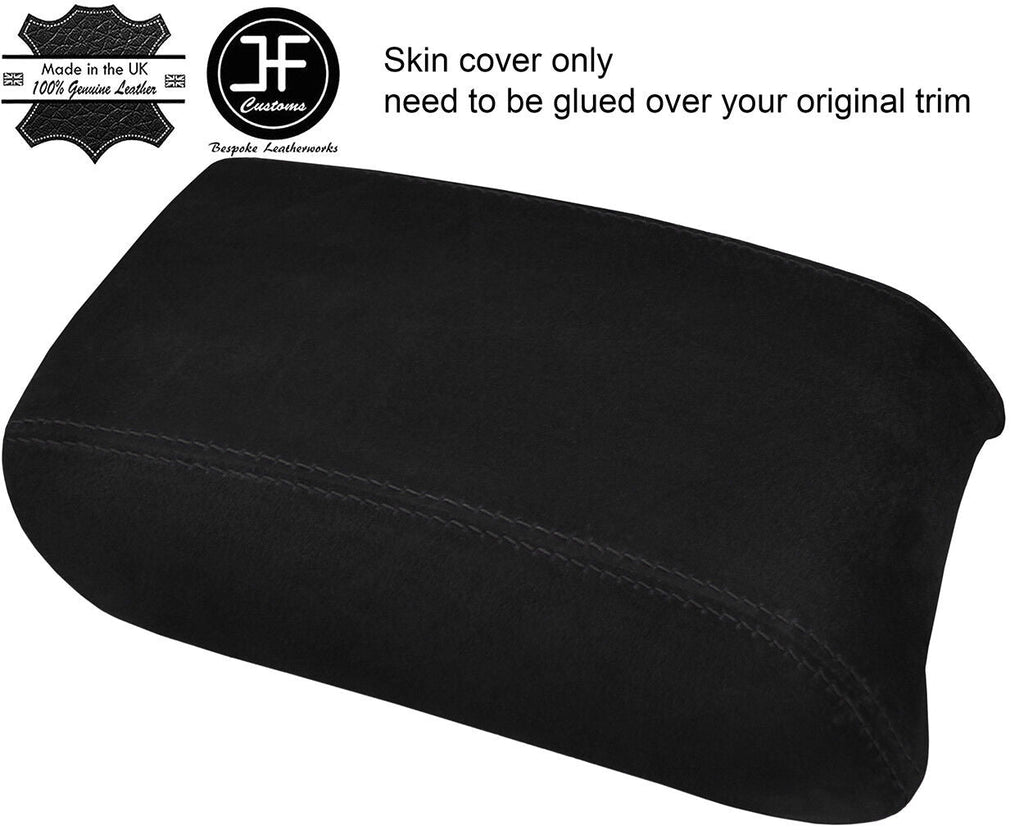 BLACK STITCH ARMREST LID REAL SUEDE COVER FITS MERCEDES R CLASS W251 06-12
