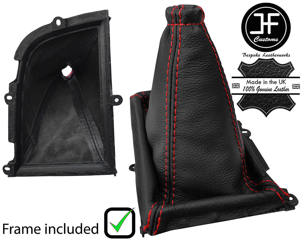 RED STITCH LEATHER GEAR GAITER+PLASTIC FRAME FOR KIA SEDONA CARNIVAL 98-06