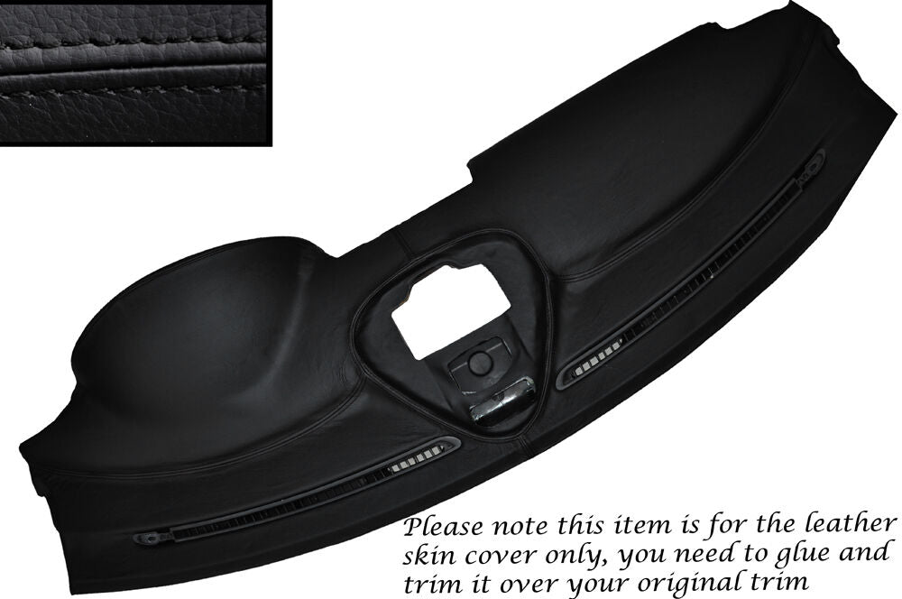 BLACK  STITCH DASH DASHBOARD LEATHER COVER FITS MERCEDES C CLASS W203 01-07