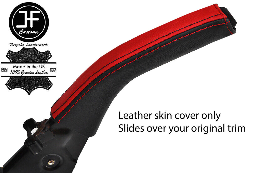 BLACK&RED STRIPE HANDBRAKE HANDLE LEATHER COVER FOR SAAB 9000 CS 93-98