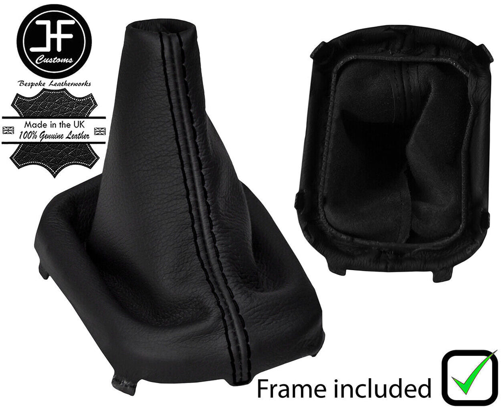 BLACK STITCH LEATHER GEAR GAITER+PLASTIC FRAME FITS CITROEN C3 PICASSO 09-16