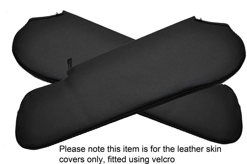 BLACK STITCH 2X SUN VISORS LEATHER COVERS FITS DODGE VIPER SRT-10 2003-2010