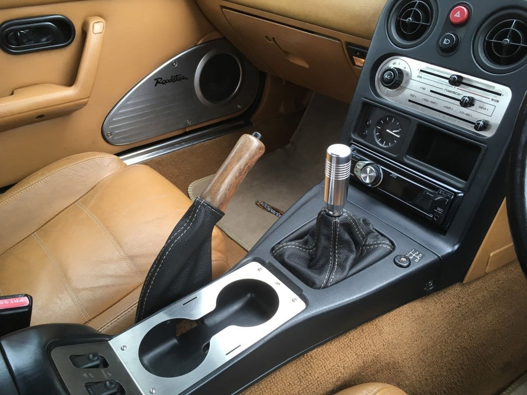 TAN STITCH LEATHER GEAR & HANDBRAKE GAITER FITS MAZDA MX5 MIATA EUNOS MK1 89-97