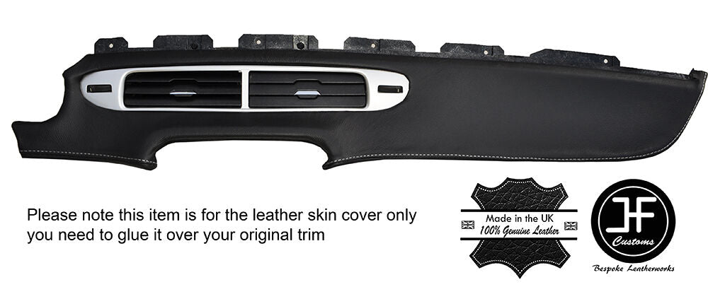 WHITE STITCH DASH VENTS TRIM LEATHER COVER FITS CHEVROLET CAMARO 2012-2015
