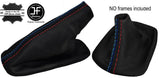 BLACK & TRI STITCH LEATHER FOR BMW E90 E91 E92 E93 AUTOMATIC GEAR HANDBRAKE SET