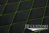 GREEN DIAMOND STITCH VINYL 4X TAILORED FLOOR CARPETS FOR BMW MINI F56 13-21 JF1