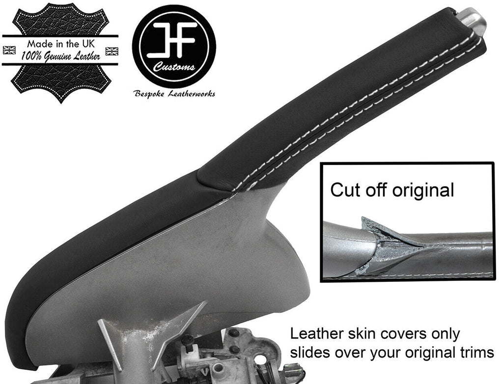 WHITE STITCH HANDBRAKE HANDLE&TRIM NAPPA LEATHER COVERS FOR PORSCHE CARRERA 997