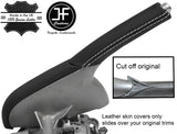 WHITE STITCH HANDBRAKE HANDLE&TRIM NAPPA LEATHER COVERS FOR PORSCHE CARRERA 997