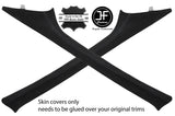 BLACK STITCHING 2X A PILLAR REAL SUEDE COVERS FITS RENAULT TRAFIC 2001-2014