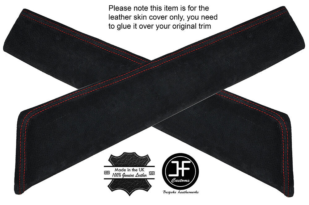 RED STITCH 2X UPPER DOOR CARD TRIM SUEDE COVERS FITS TOYOTA GT86 SUBARU BRZ