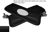 BLACK STITCHING 2X SUN VISORS LEATHER SKIN COVERS FITS FORD PILOT CLASSIC