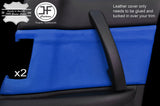 BLUE LEATHER 2X REAR DOOR CARD TRIM LEATHER COVERS FOR MAZDA RX8 03-12 STYLE 2
