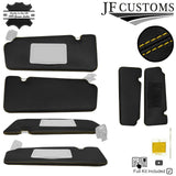 YELLOW CROSS STITCH 2X SUN VISOR COVERS FOR SMART FORTWO 453 2014-2019