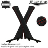 RED STITCH ITALIAN LEATHER PILLAR KIT COVERS FOR BMW 1 SERIES F20 F21 11-17