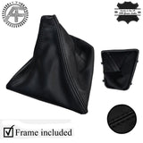 BLACK STITCH MANUAL LEATHER GEAR +PLASTIC FRAME FITS BMW X5 E53 SUV 1996-2006