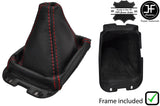 RED STITCH LEATHER GEAR GAITER+PLASTIC FRAME FITS FORD ECOSPORT 2013-2017