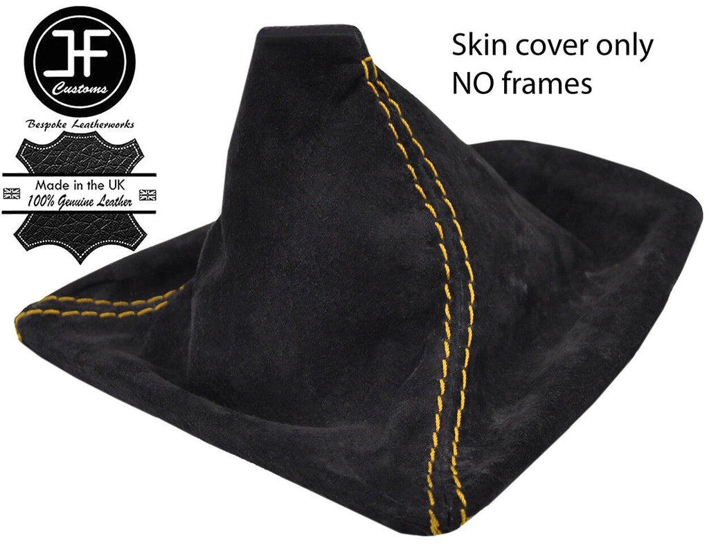 YELLOW STITCHING REAL SUEDE MANUAL GEAR GAITER FOR BMW E90 E91 E92 E93 2006-2013