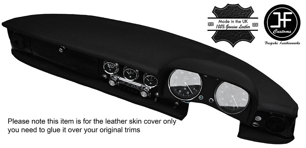 BLACK STITCH DASH DASHBOARD LEATHER COVER FITS ALFA ROMEO SPIDER DUETTO CLASSIC
