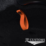 ORANGE LEATHER TAILGATE BOOT PULL STRAP HANDLE FITS FIAT 500 ABARTH 07-16