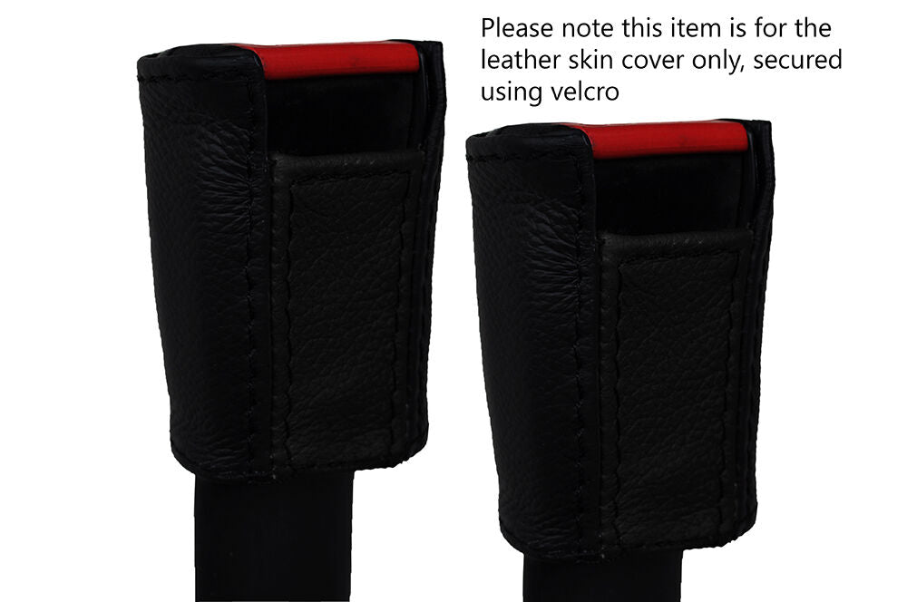 BLACK  LEATHER 2X SEAT BELT LEATHER SKIN COVERS FITS PORSCHE 924 944 1975-1991