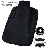 PURPLE STITCHING REAL SUEDE MANUAL GEAR GAITER FITS TOYOTA MR2 MK2 1989-2000